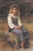 Meditation (mk26) Adolphe William Bouguereau